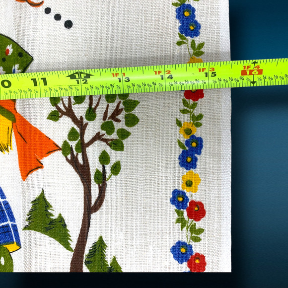 Vtg NEW 1981 100% Linen "Happiness is..." Calendar Tea Towel OG Dowel & Package - Picture 5 of 6